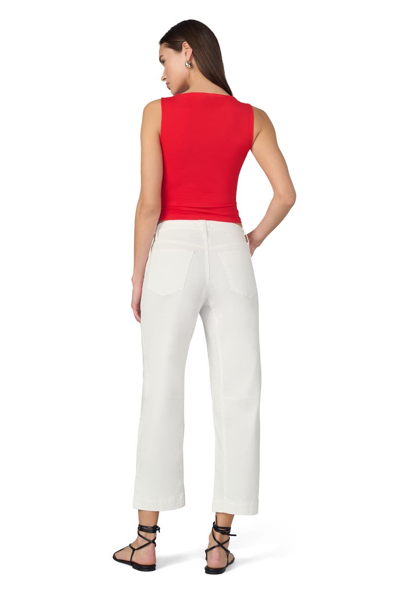 The Wilder High Waist Crop Relaxed Barrel Jeans, Alternate, color, WHITE