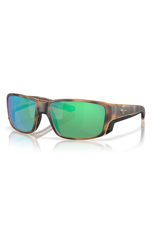 Costa Del Mar 60mm Polarized Square Sunglasses In Matte Tortoise/green
