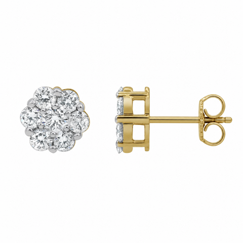 Iconic 14K Yellow Gold Diamond Earrings - 0.73ct.