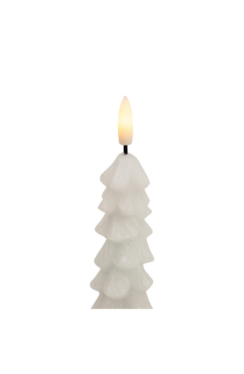 Northlight LED Flickering Flameless Wax Tapered Christmas Tree Candles - 9.75" - White - Set of 2, Alternate, color, White