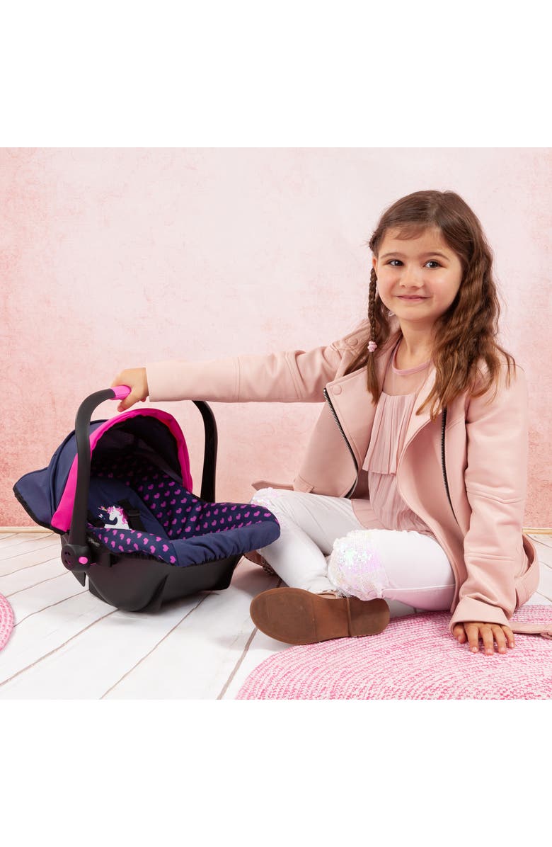 Bayer Design Baby Doll Deluxe Car Seat With Canopy Blue & Pink, Alternate, color, Multicolored