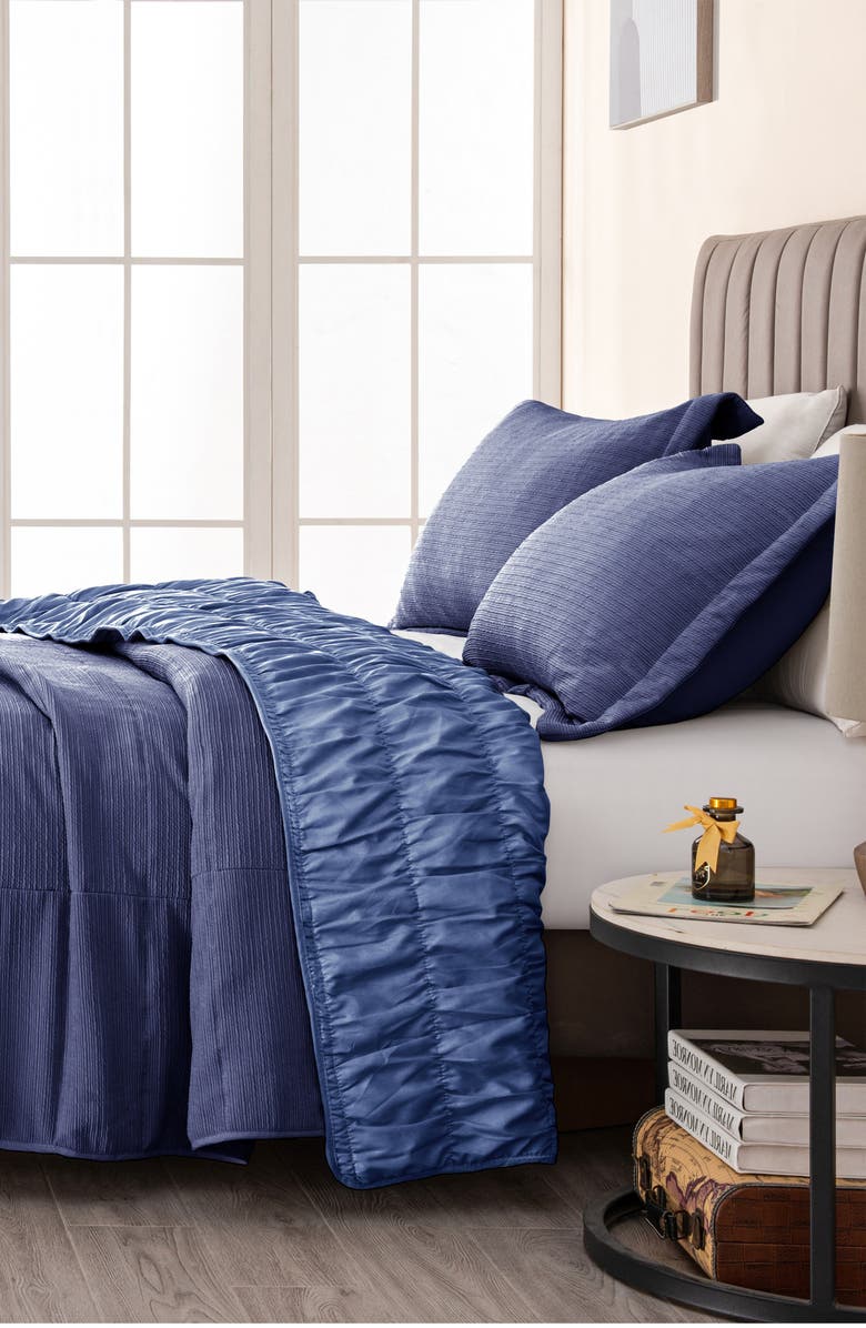 Woven & Weft Textured Quilt, Alternate, color, Navy