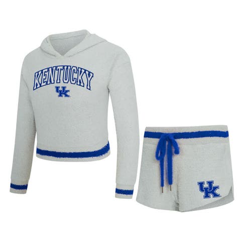 Women's Concepts Sport Gray/Royal Kentucky Wildcats Whitley Long Sleeve Hoodie Top & Shorts Set