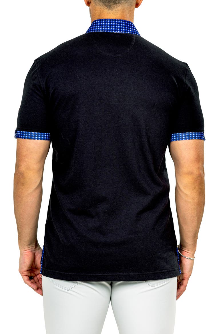 Newton Marthyr0023 Black Button-Down Piqué Polo, Alternate, color, BLACK
