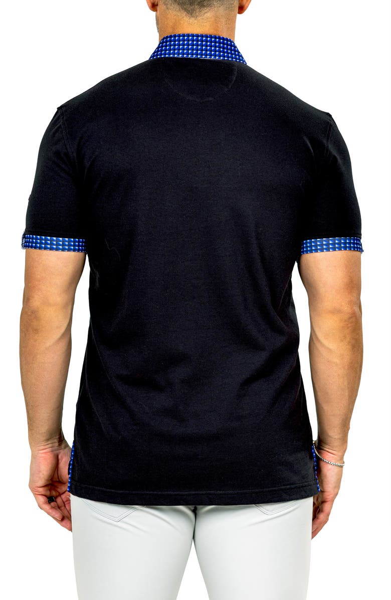 Maceoo Newton Marthyr0023 Black Button-Down Piqué Polo, Alternate, color, 