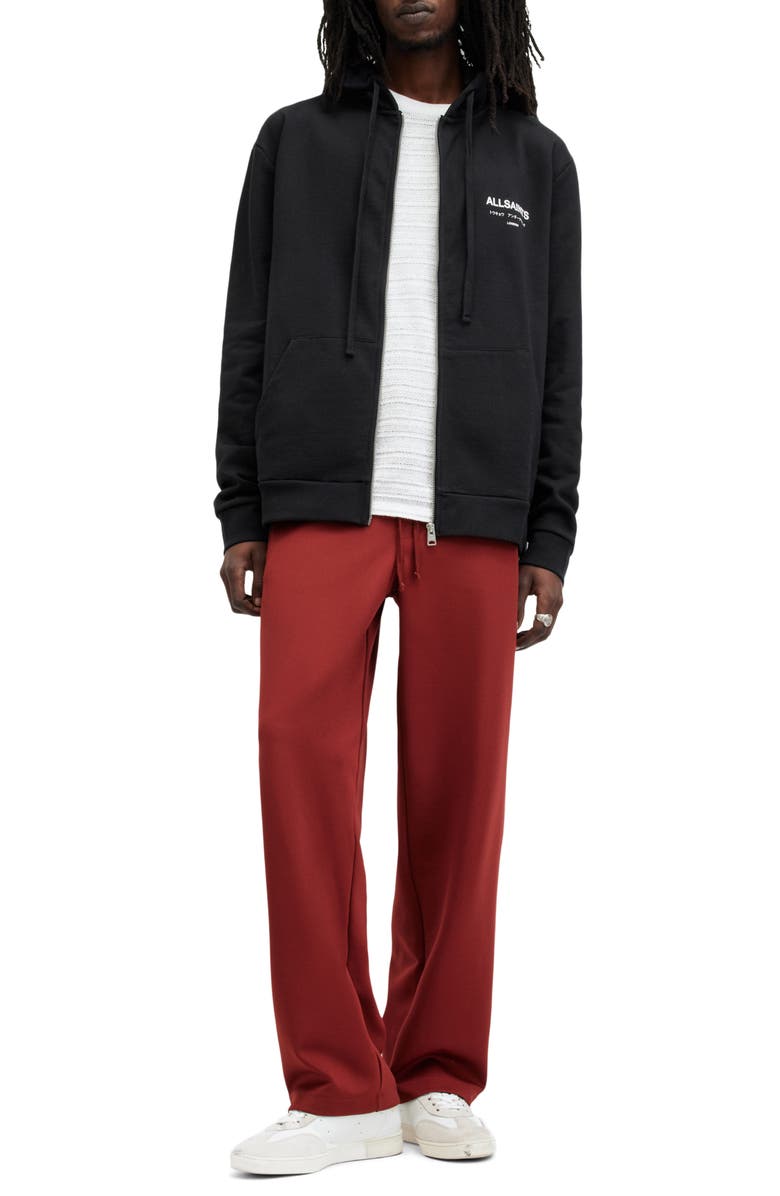 AllSaints Underground Logo Graphic Zip Hoodie, Alternate, color,