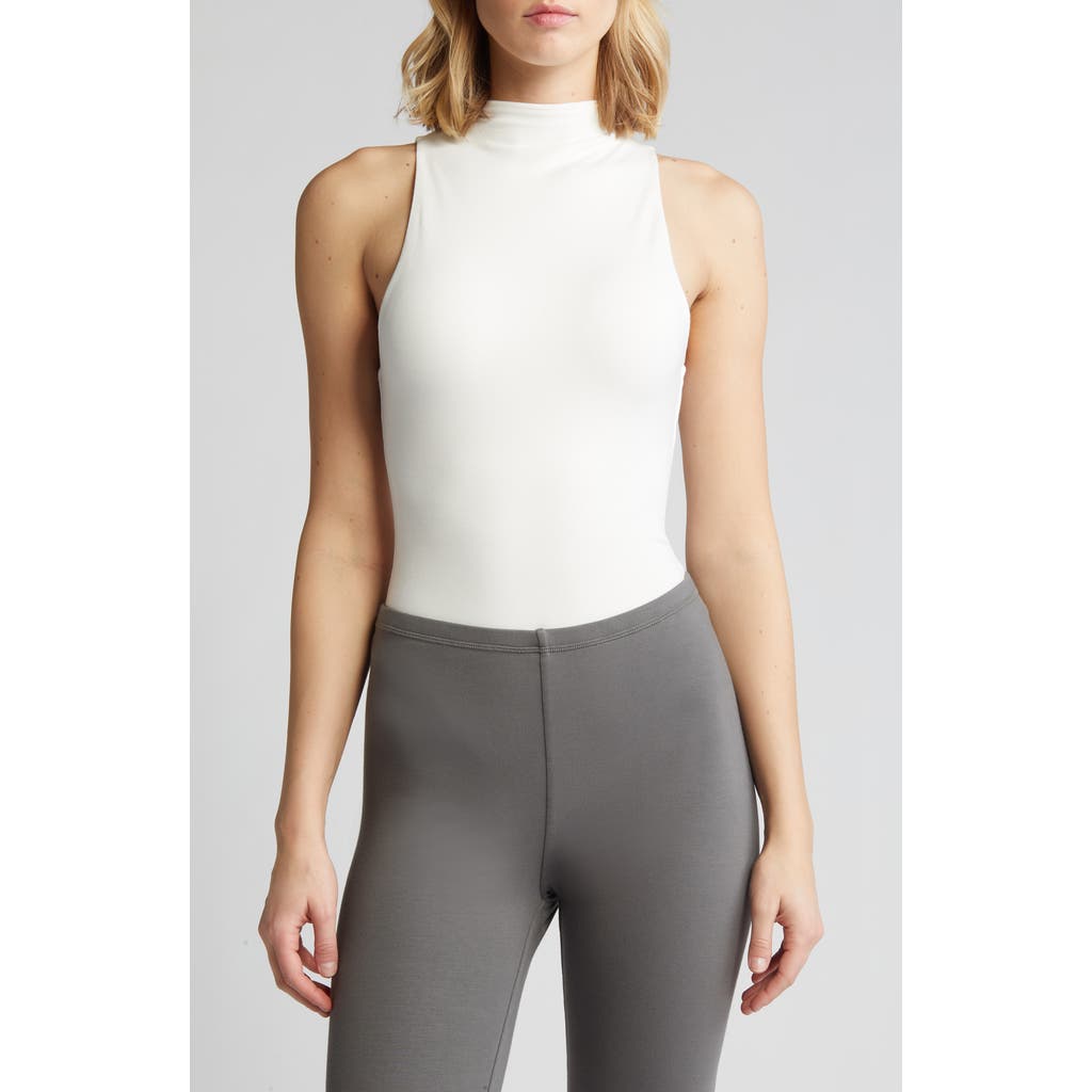 Naked Wardrobe Butter Feel Sleeveless Bodysuit In White