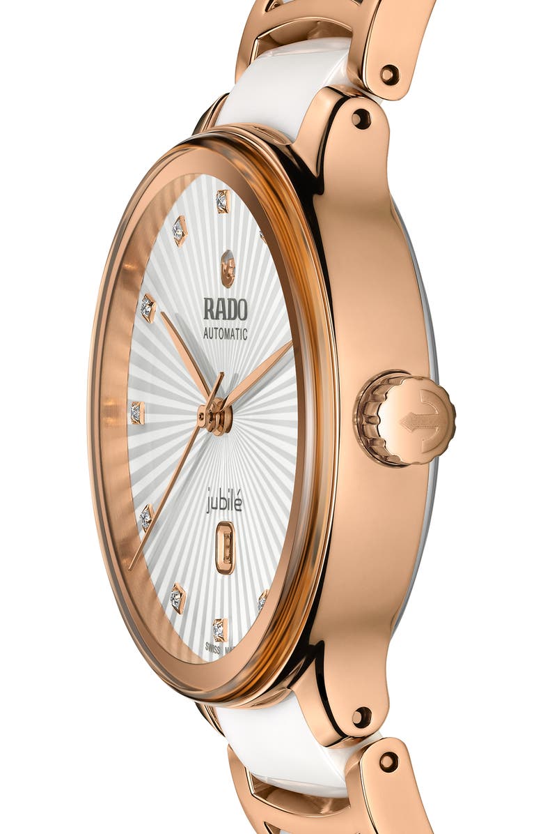 RADO Centrix Automatic Diamond Bracelet Watch, 30.5mm, Alternate, color, White