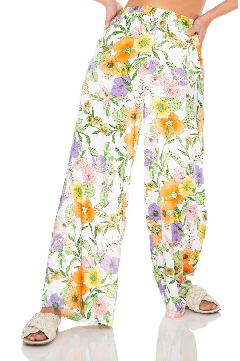 Calla Satin Wide Leg Pants, Alternate, color, VINTAGE FLORAL
