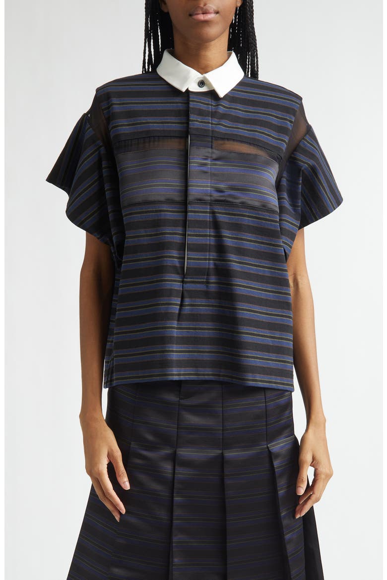 Stripe T-Shirt, Main, color, BLACK/ NAVY