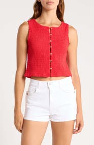 Billabong Kelsey Button-Up Sleeveless Top