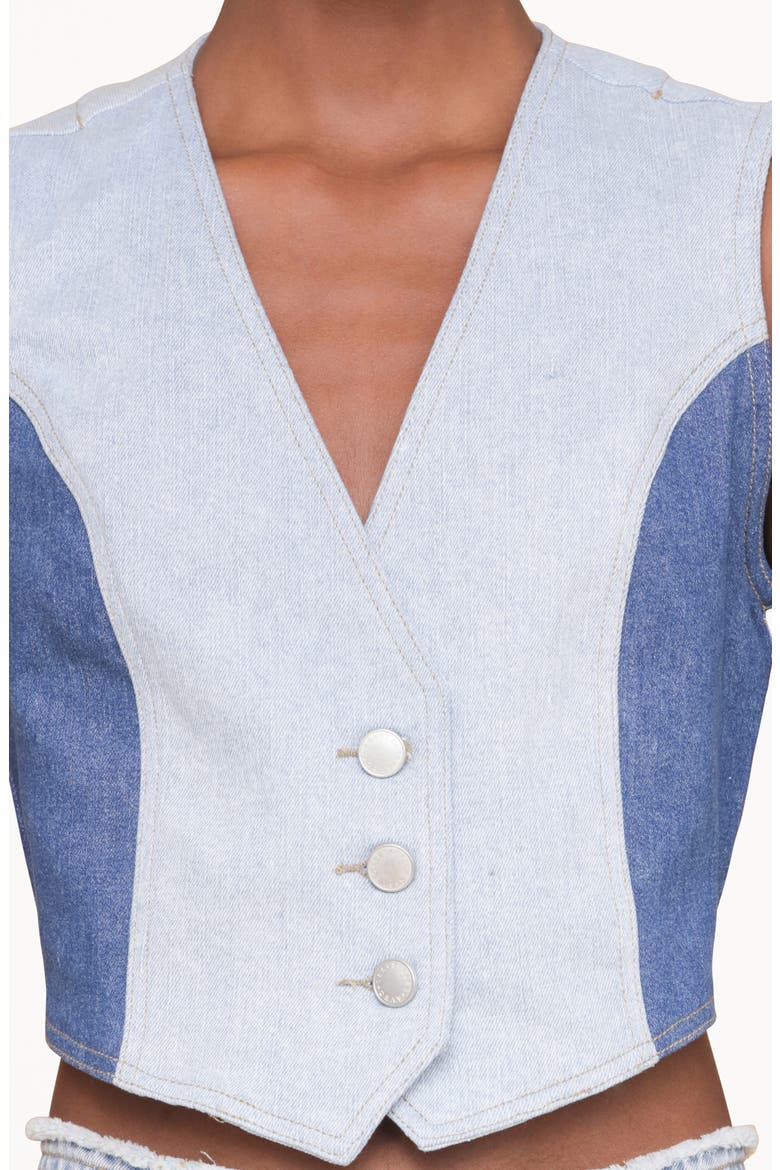 Colorblock Denim Vest, Alternate, color, TERRA LIGHT-MEDIUM BLUE WASH