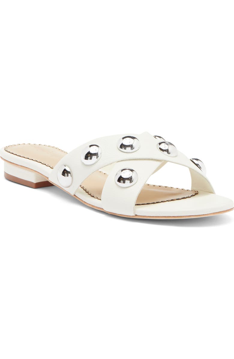 Cinq à Sept Grace Studded Slide Sandal, Main, color, Ivory