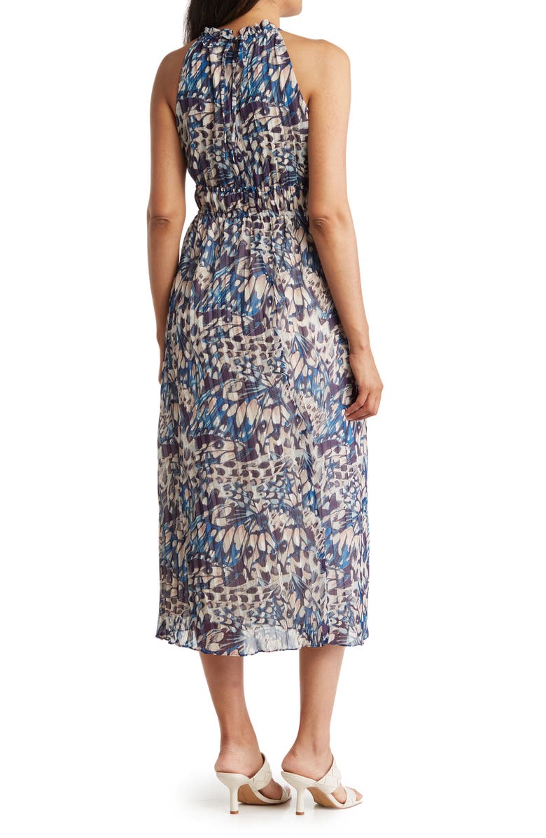 Anne Klein Pleated A-Line Halter Dress, Alternate, color, 