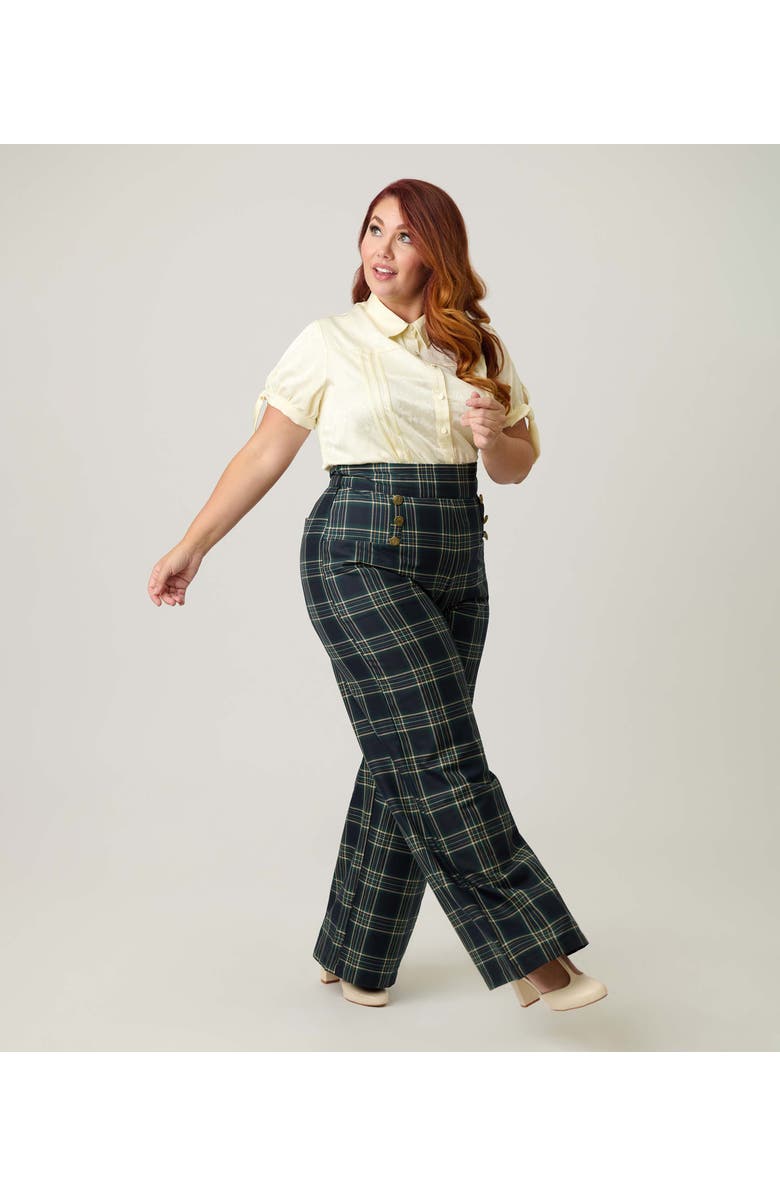 Unique Vintage Plus Size 1940s Ginger Wide Leg Pants, Alternate, color, Green
