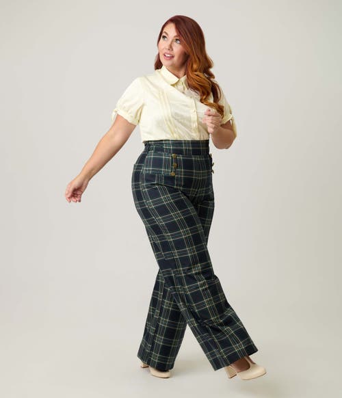 Unique Vintage Plus Size 1940s Ginger Wide Leg Pants In Blue