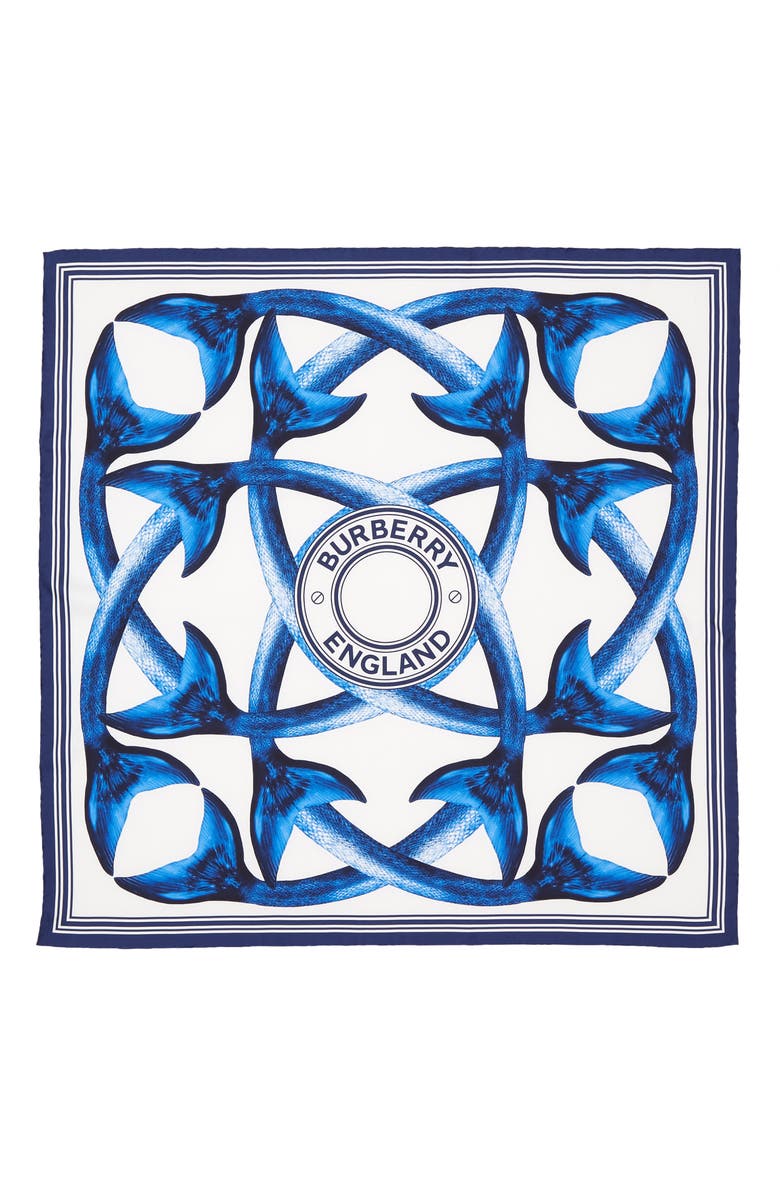 Burberry Mermaid Tail Print Silk Scarf, Alternate, color,