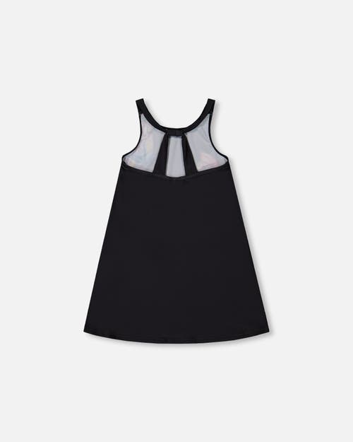 DEUX PAR DEUX DEUX PAR DEUX LITTLE GIRL'S PRINTED BEACH DRESS BLACK AND MULTICOLORED BUTTERFLIES