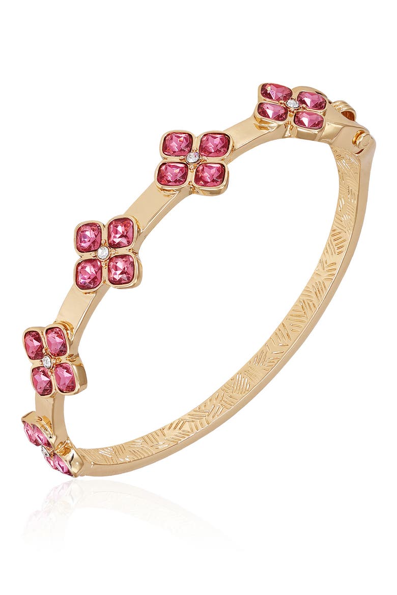 Crystal Cluster Station Bangle Bracelet, Main, color, GOLD TONE