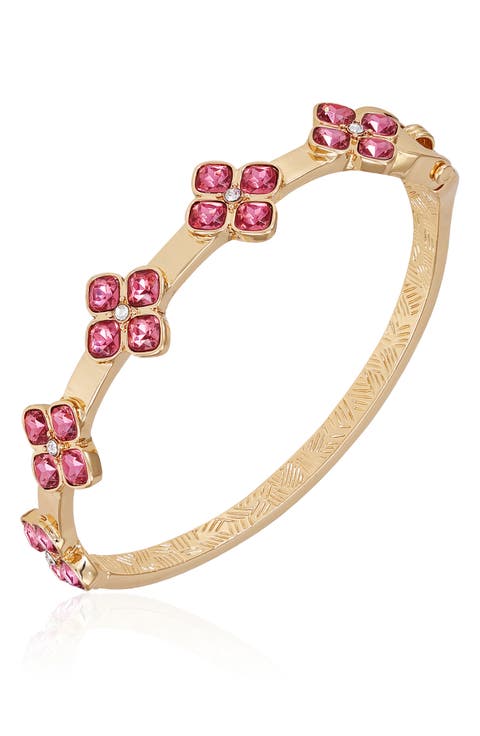 Crystal Cluster Station Bangle Bracelet