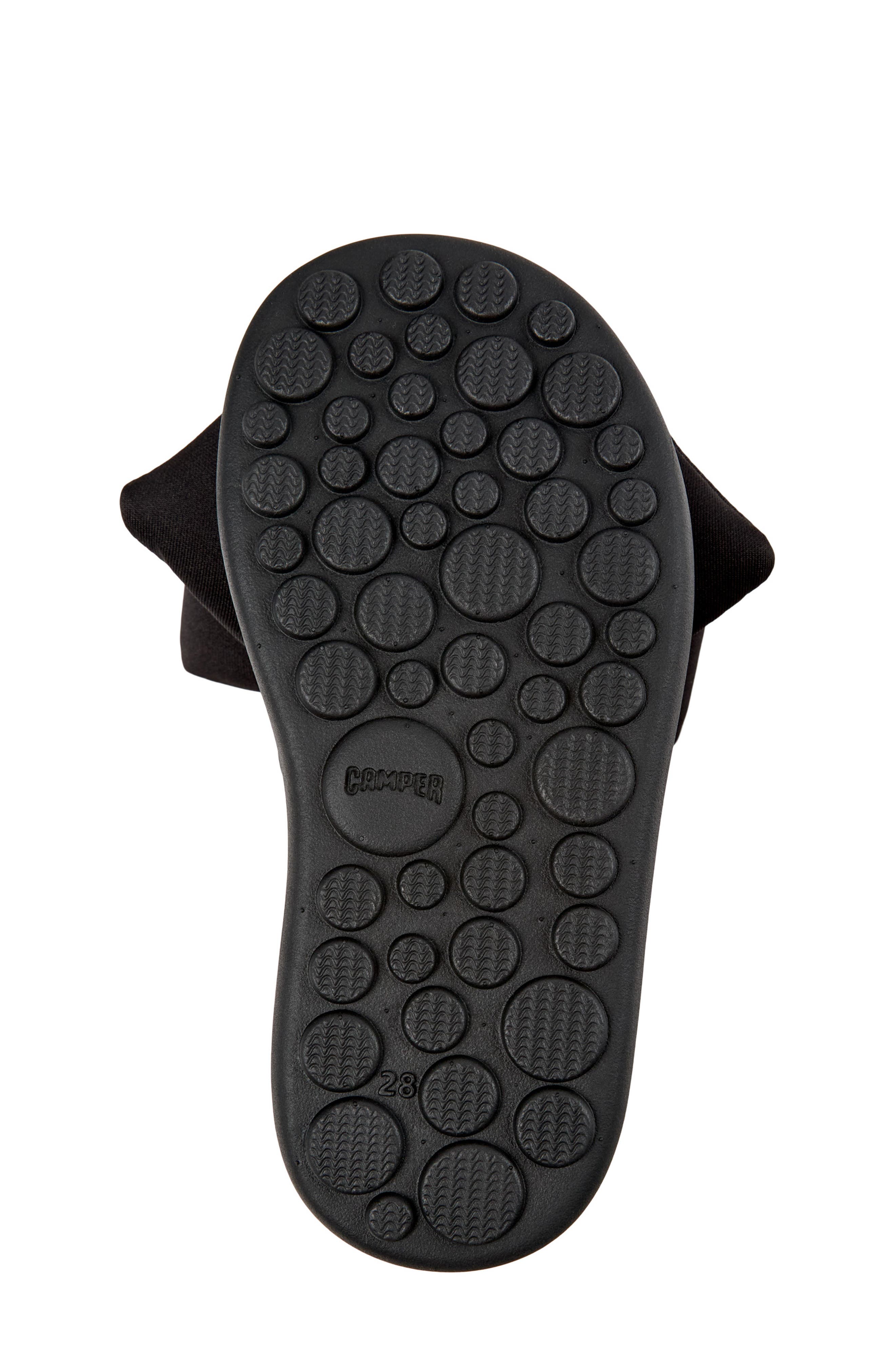 Camper Kids' Pelotas Plush Bow Slide Sandal, Alternate, color, Black