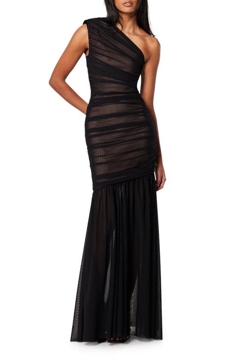 Vienna Ruched One-Shoulder Gown
