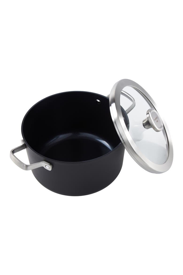 Leo Nonstick Ceramic Stockpot, Alternate, color, BLACK