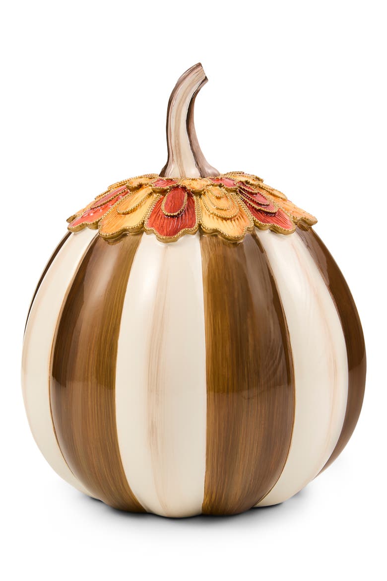 Harvest Glow Chocolate Stripe Pumpkin, Main, color, BROWN