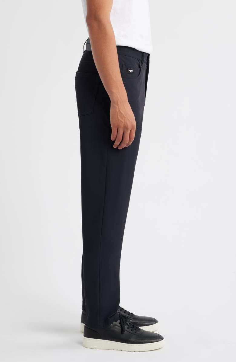 Emporio Armani Techno Five-Pocket Straight Leg Stretch Twill Pants, Alternate, color, Solid Blue Navy