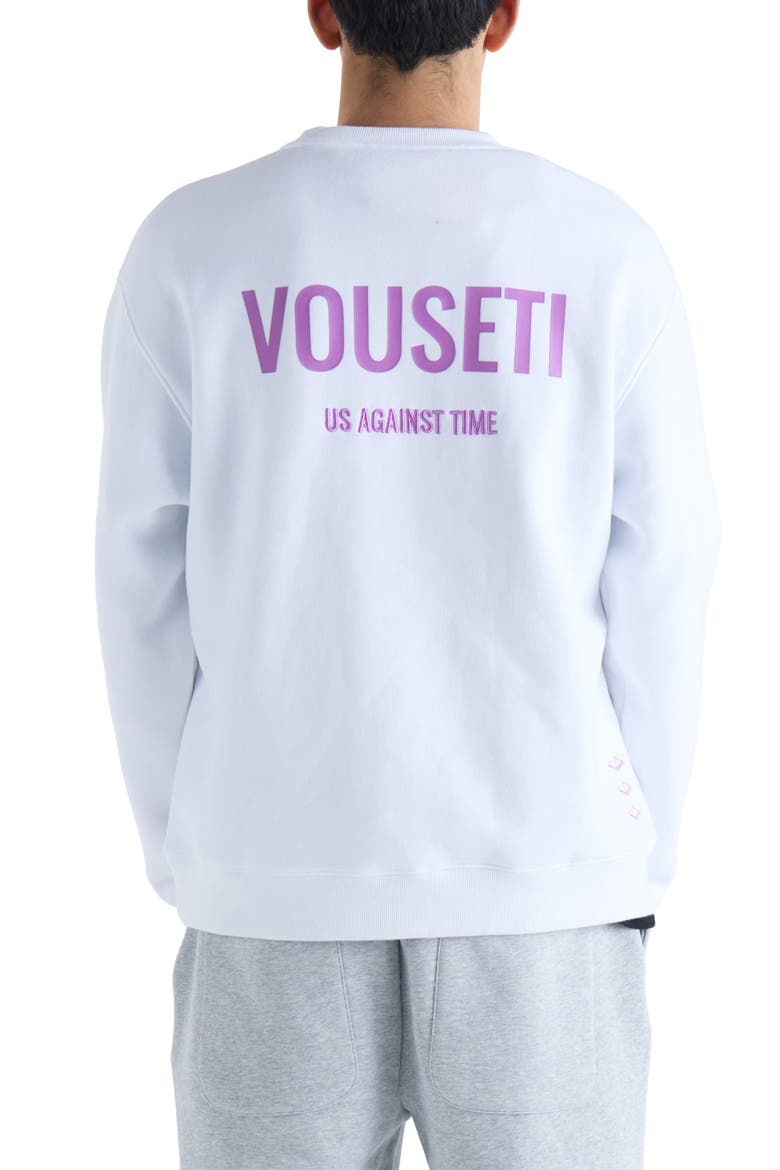 Us Against Time Crewneck Sweatshirt, Alternate, color, WHITE
