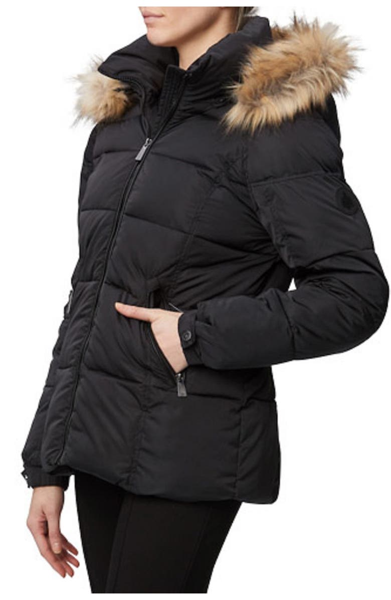 Rainforest Horizontal Quilted Faux Fur Trim Thermoluxe Jacket, Alternate, color, 