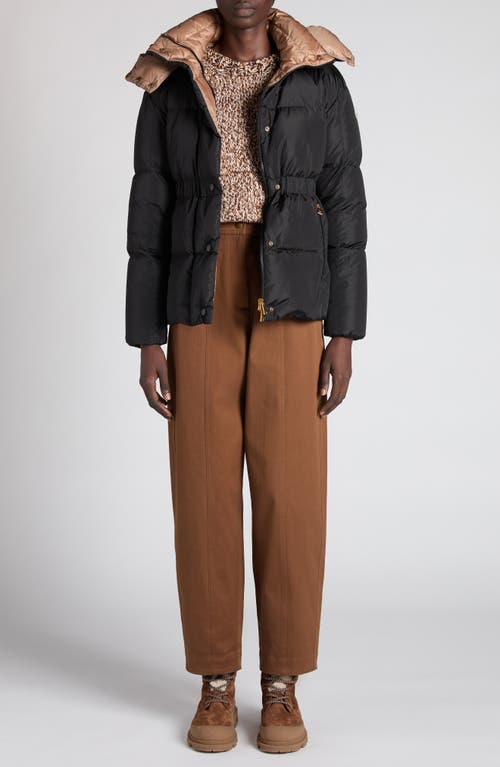 Moncler Agneux Square-quilted Hooded Short Down Jacket In Black