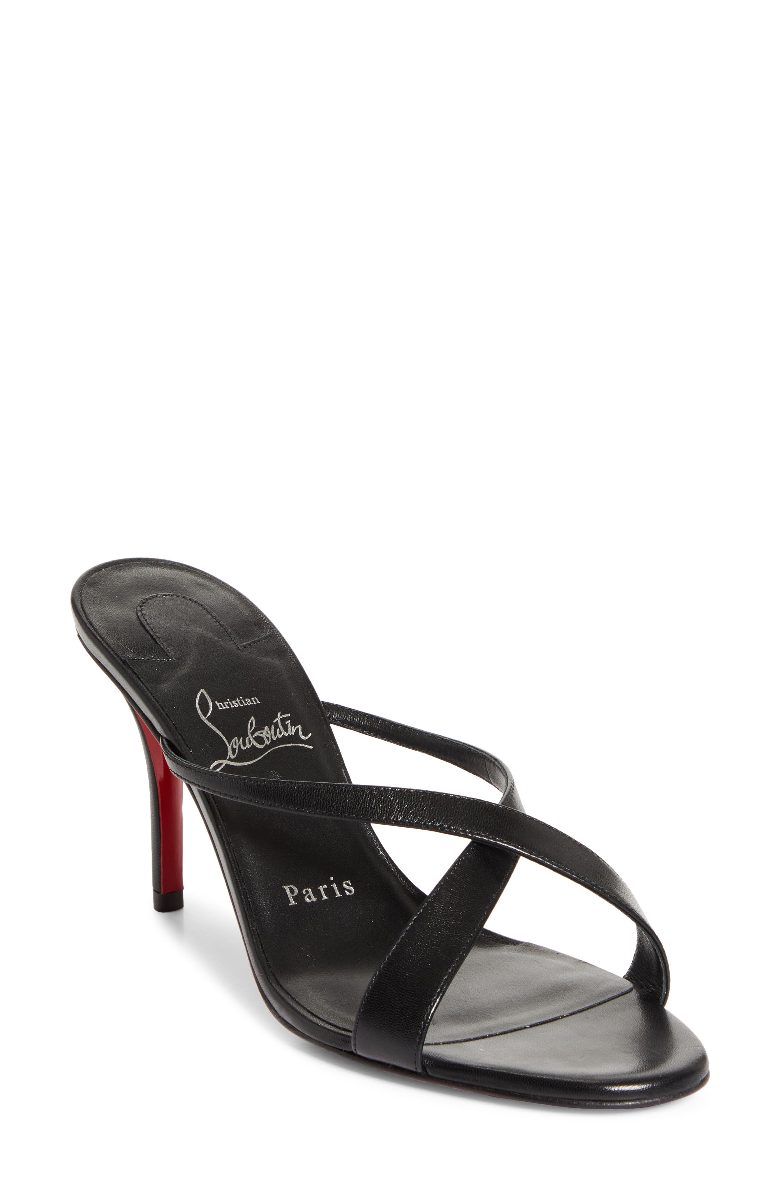 Christian Louboutin Mulazee Slide Sandal, Main, color, Black/ Lin Black