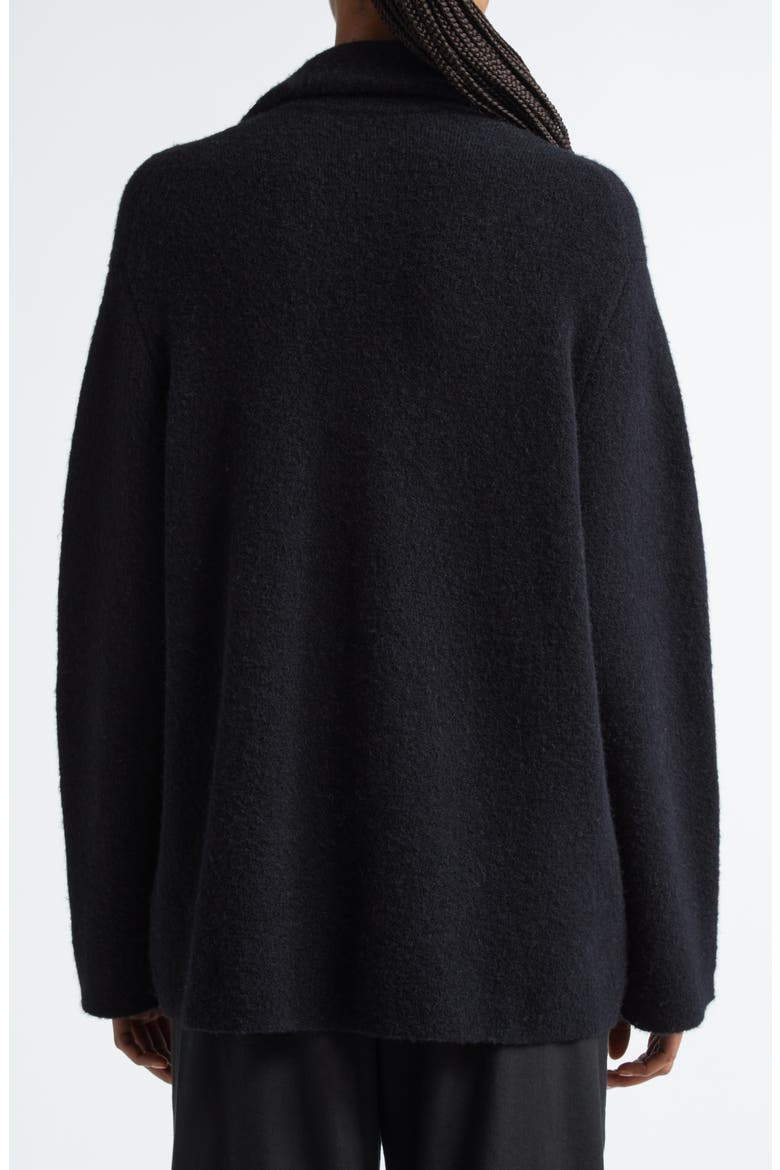 Spread Collar Button Cardigan, Alternate, color, BLACK