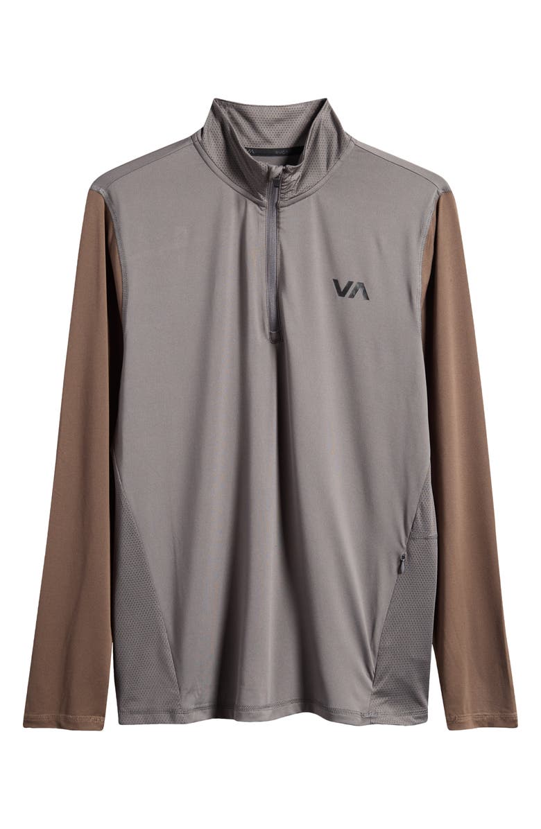 RVCA Recycled Polyester Blend Quarter Zip Pullover, Alternate, color, Graphite