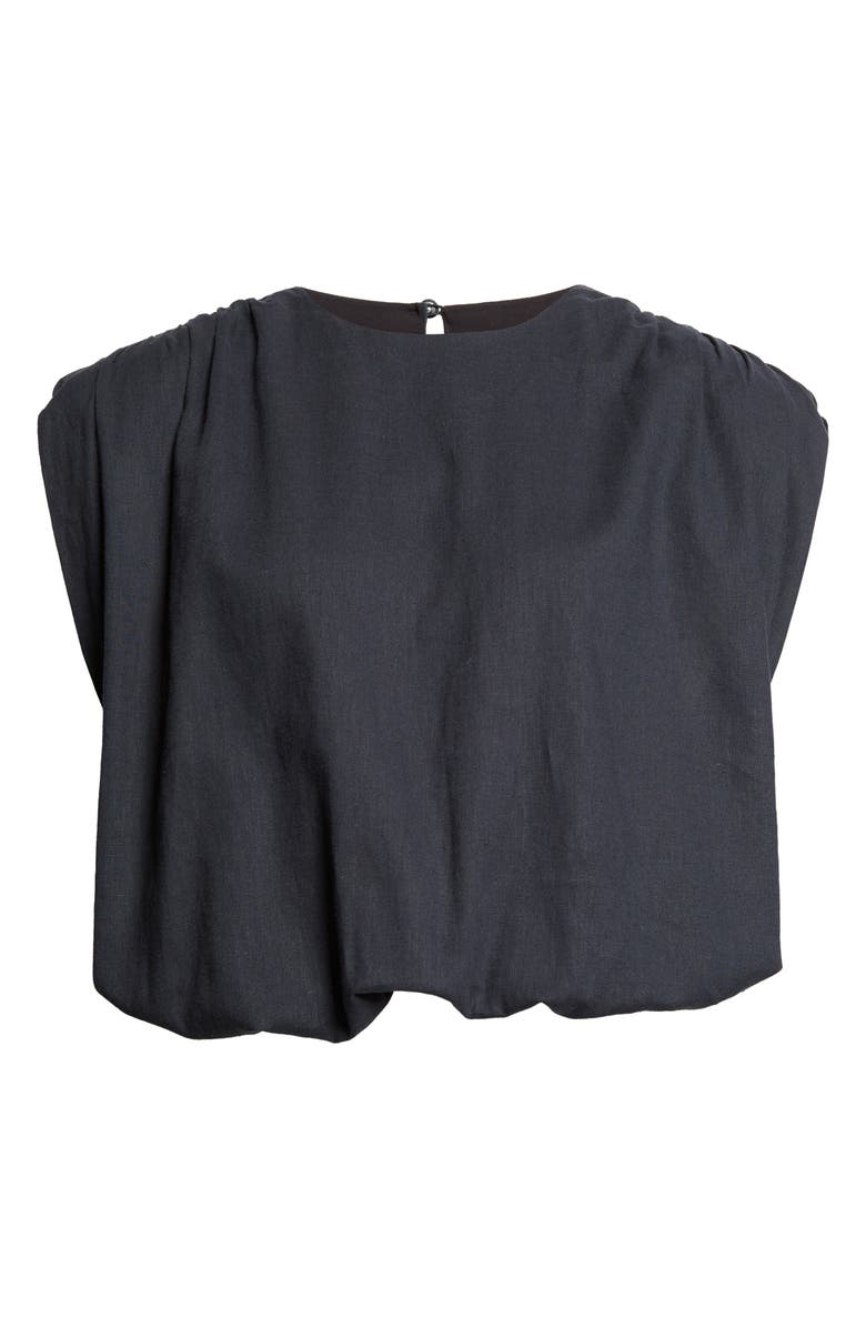 Toccin Sirelle Cap Sleeve Linen Blend Shirt, Alternate, color, Washed Jet