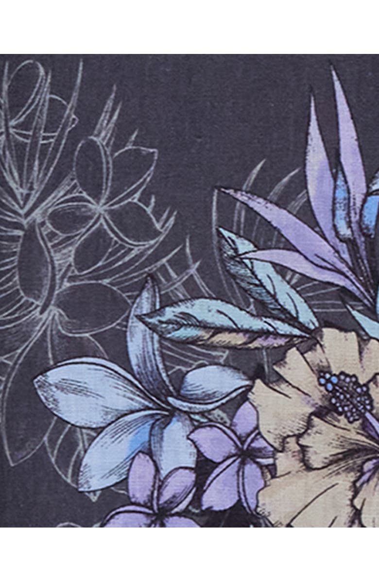 Lords of Harlech Exotic Floral Womens Linen Printed Shirt, Alternate, color, Exotic Floral Black