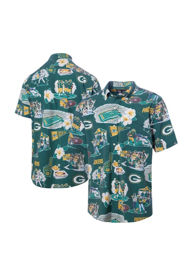 Men's Reyn Spooner Green Green Bay Packers Scenic Button-Down Shirt, Main, color, Green