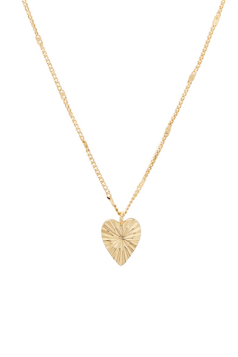 Beau Sunburst Heart Pendant Necklace, Main, color, GOLD