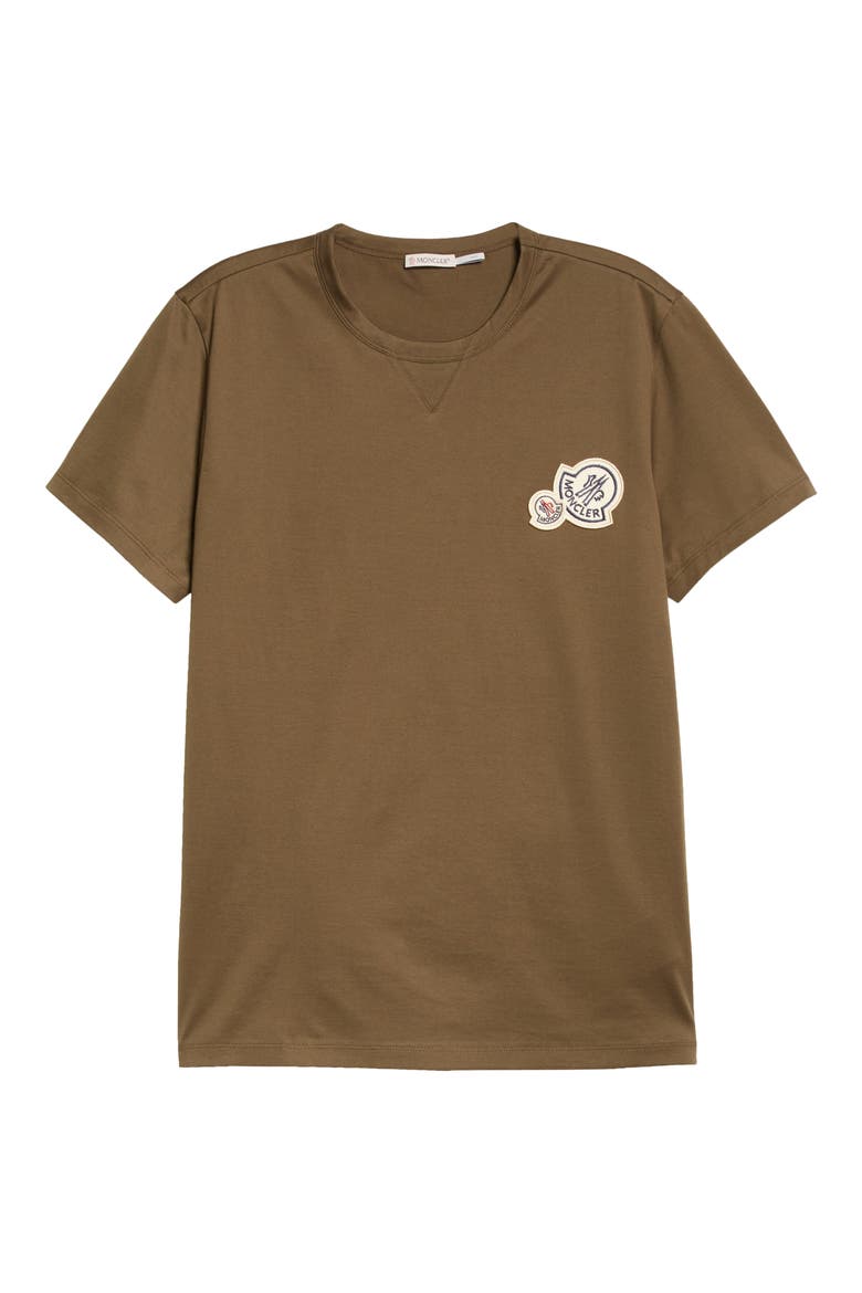 Double Logo Patch Slim Fit T-Shirt, Alternate, color, KHAKI GREEN
