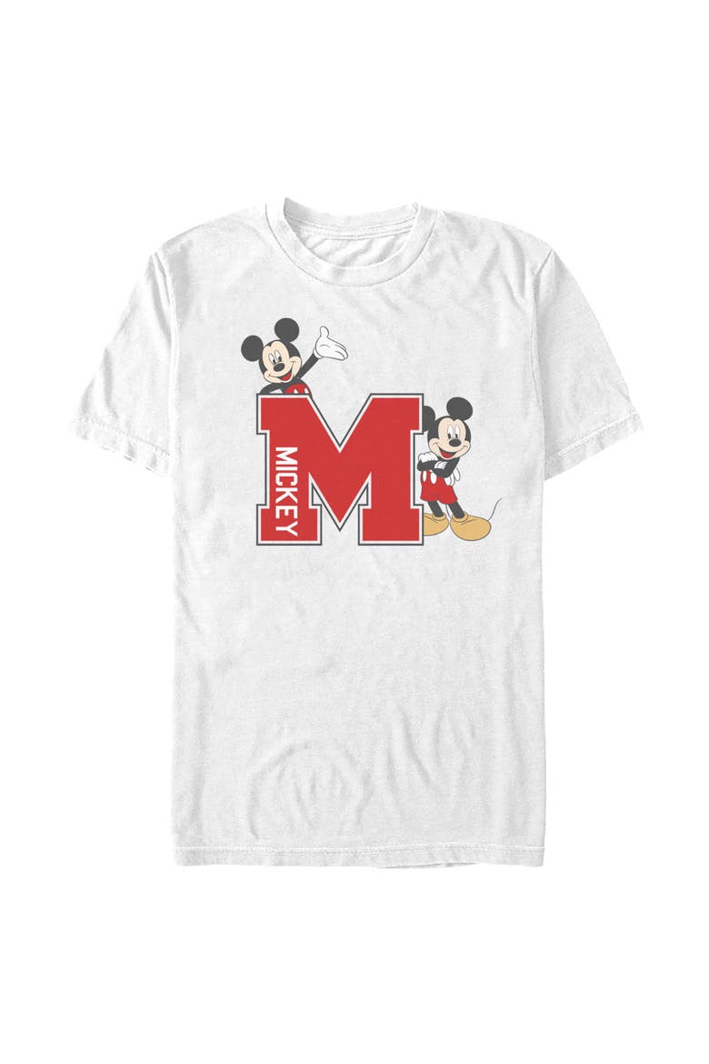 Men's Mickey & Friends Retro Poses Big M  Graphic T-Shirt, Main, color, White