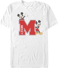 Mickey & Friends Men's Retro Poses Big M Short Sleeve Graphic T-Shirt
