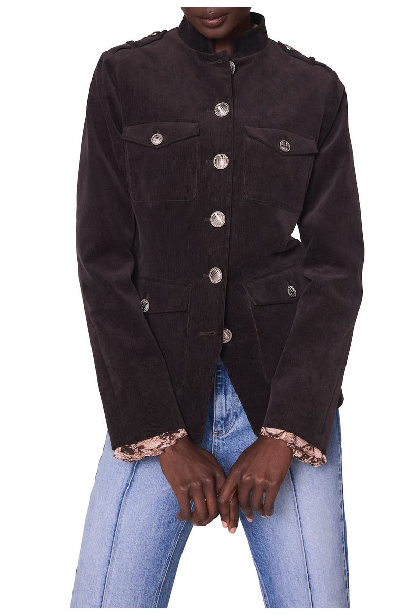 MINT VELVET Corduroy Military Jacket, Alternate, color, Brown