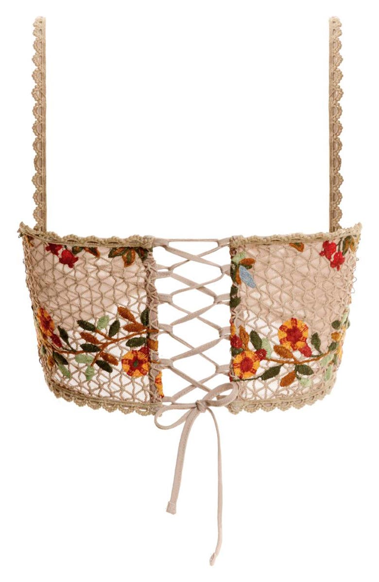 Agua Bendita Vicky Tile Cover-Up Crop Top, Alternate, color, 