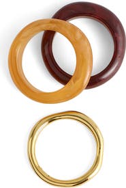 Madewell Set of 3 Sculptural Resin Stacking Rings