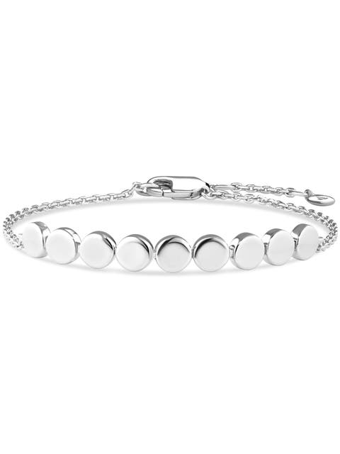 Round Link Chain Bracelet in Rhodium Plated Sterling Silver