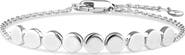 DEVATA Round Link Chain Bracelet in Rhodium Plated Sterling Silver