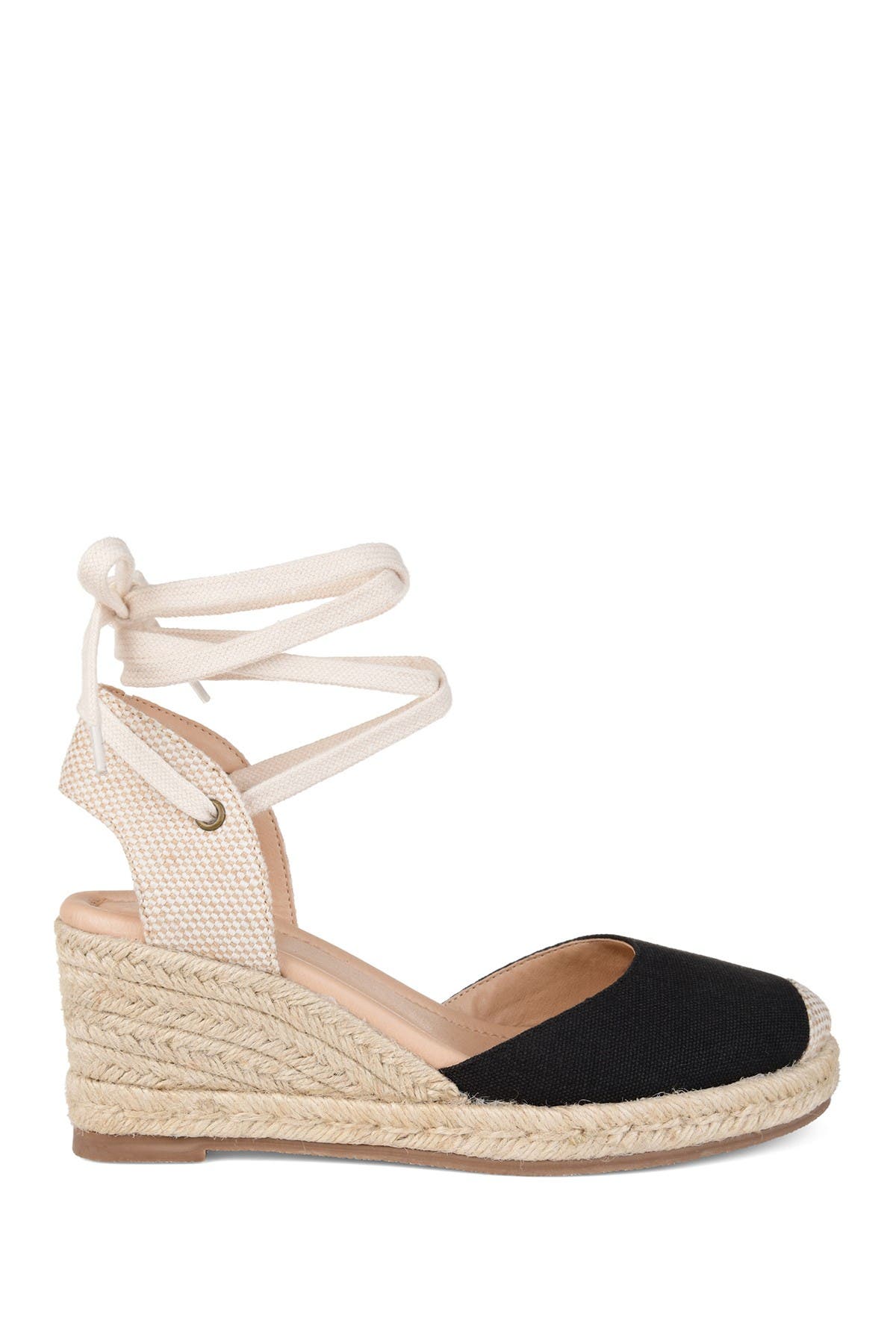 Journee Collection JOURNEE Monte Wedge Espadrille, Alternate, color, Black