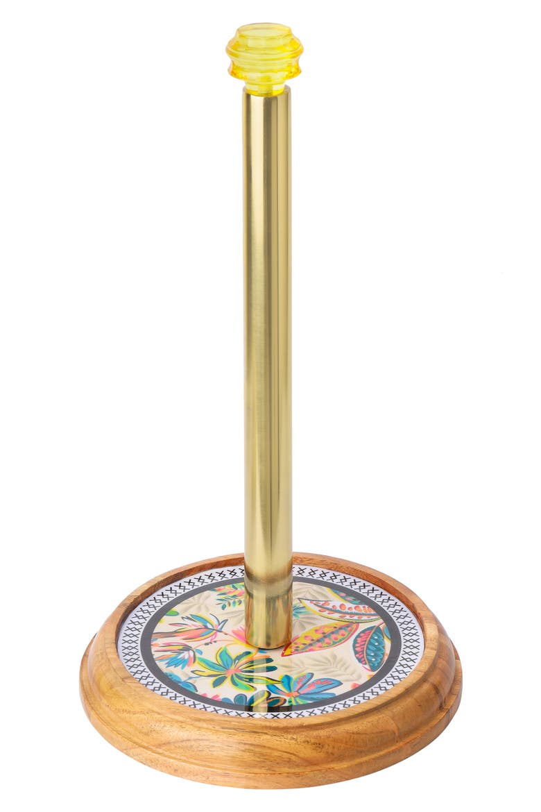 Tropical Bloom Paper Towel Holder, Main, color, YELLOW