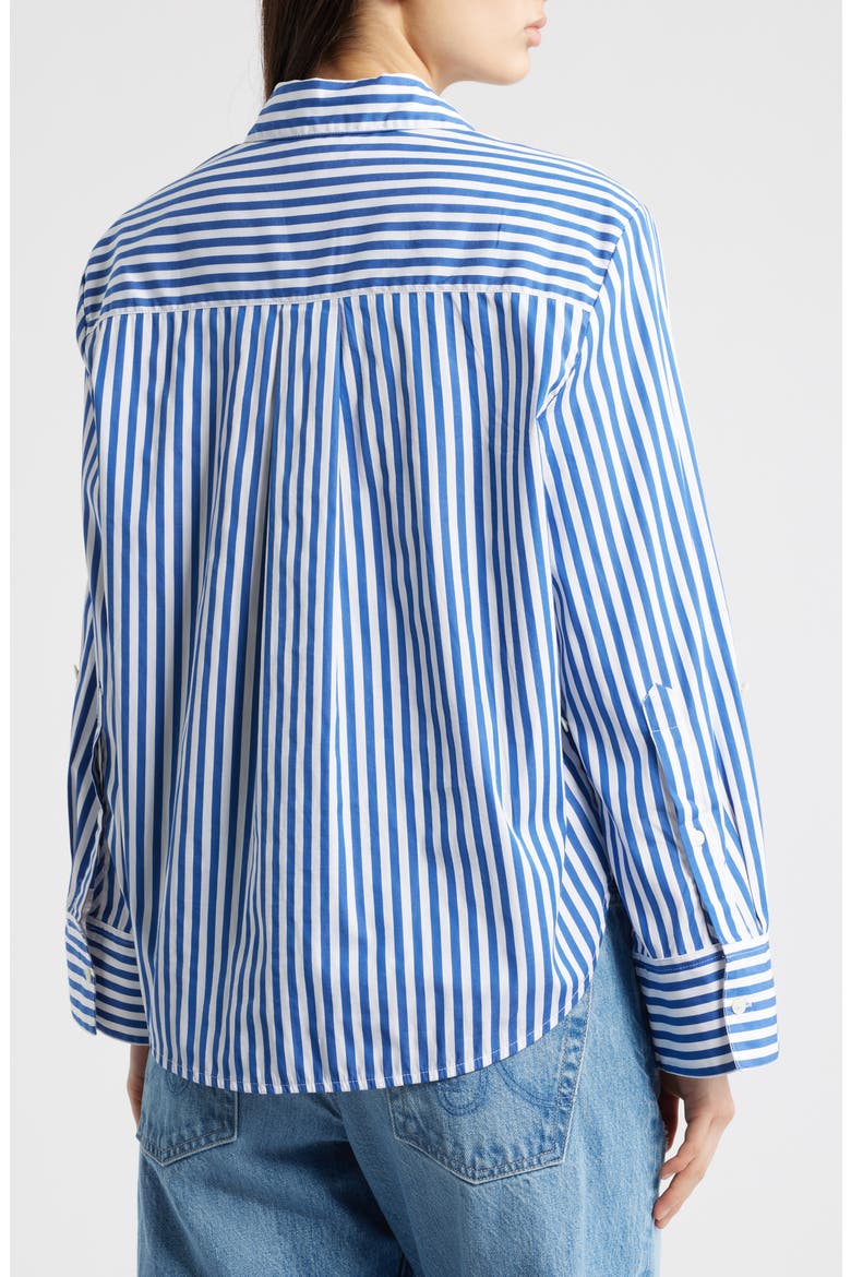 The Signature Y-Neck Shirt in Poplin, Alternate, color, FRENCH BLUE